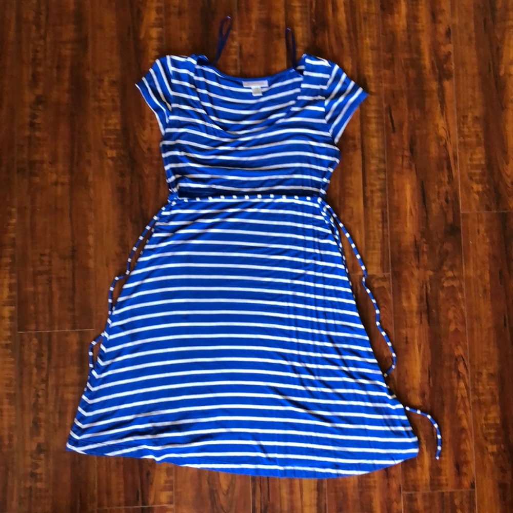 Blue striped dress